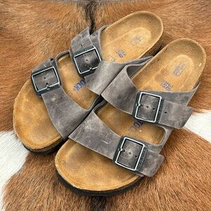 Birkenstock women sandals size 38 grey color